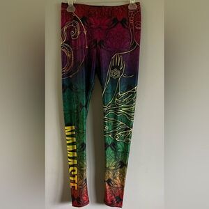 Gearbunch Namaste Psychedelic Yoga Leggings Size Small